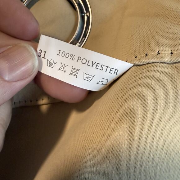 Beige Grommet Curtain Panel Set 52x86 100% Polyester (2 Panels) - Picture 6 of 7